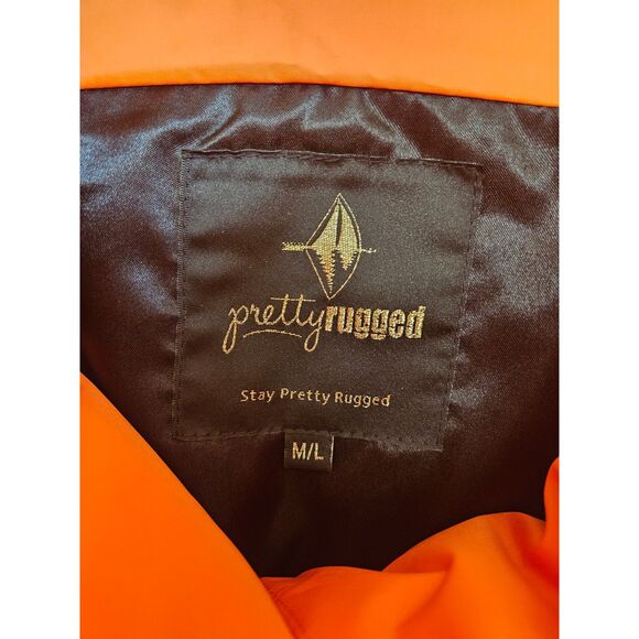 Pretty Rugged Waterproof Puffer Vest Orange M/L NWT Puffy Warm Fall Vibes - Picture 7 of 10